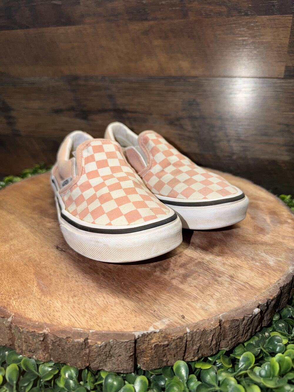 Checkered Vans Slip-On Kids Size 2